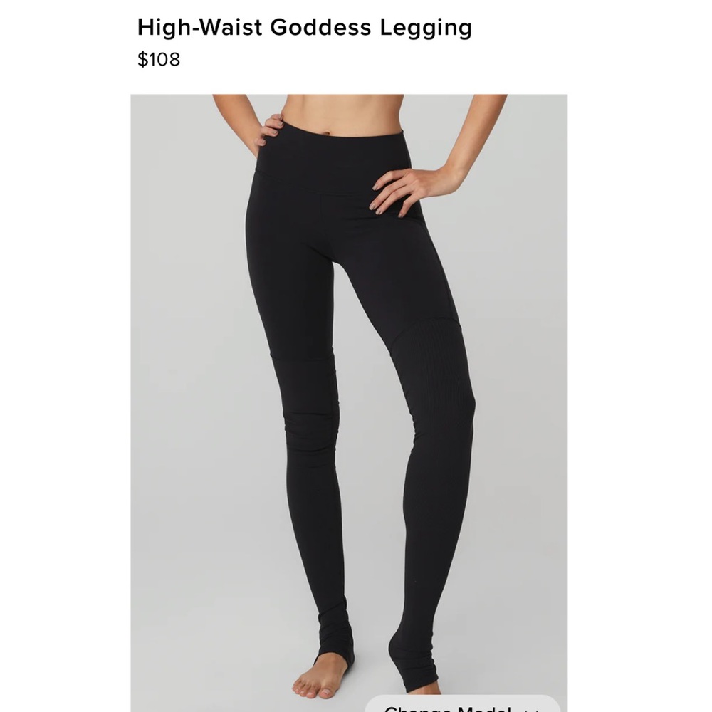 Alo High Waist Goddess Legging in Black/Black